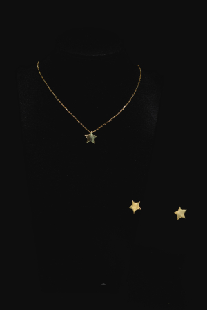 SETURI - Set „Stellar Glow” Auriu – Cercei și Colier – Leyla’s Brilliance | Bijuterii aurii cu stele