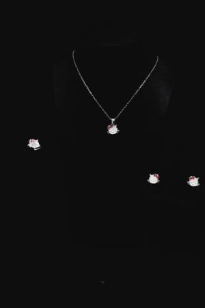 Seturi Copii - Set „Sweet Kitty” – Cercei, Colier și Inel pentru Fetițe – Leyla’s Brilliance Kids