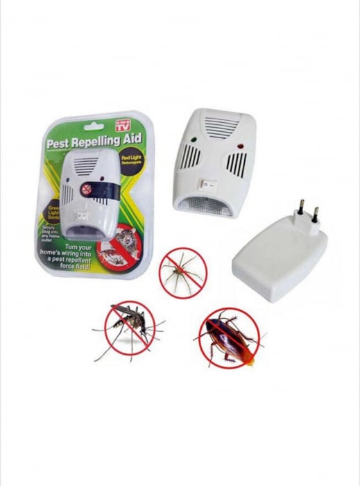 Aparat Antidaunători Pest Repelling Aid Quad Sistem Ultrasonic, Alimentare la Rețea, Anti Rozătoare, Soareci și Gândaci, Consum Redus Energie, Alb [4]