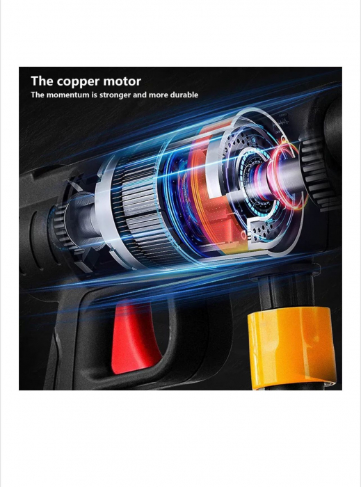 Aparat de Spălat cu Presiune, 2 Acumulatori 48V, Pistol cu 3 Moduri, 30 Bari, Recipient Spumă, Filtru și Duze Incluse [4]