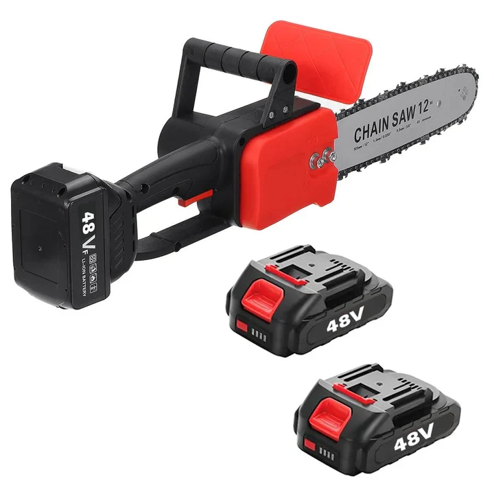Drujbă Electrică 1200W, 2 Acumulatori 48V, 4800 RPM, Lamă 30 cm – Putere și Mobilitate [1]