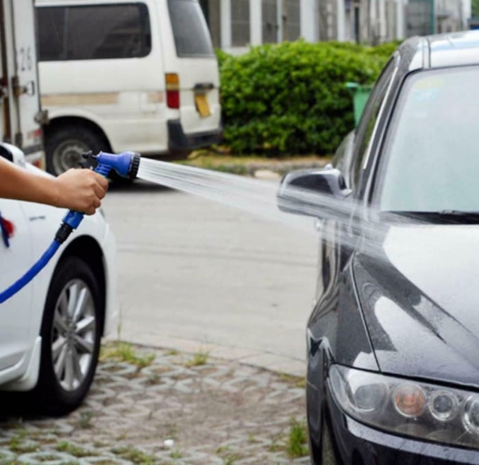 Furtun Extensibil Verde 30m cu Pistol cu 7 Poziții de Udare și Accesorii Incluse pentru Udat Grădina [6]