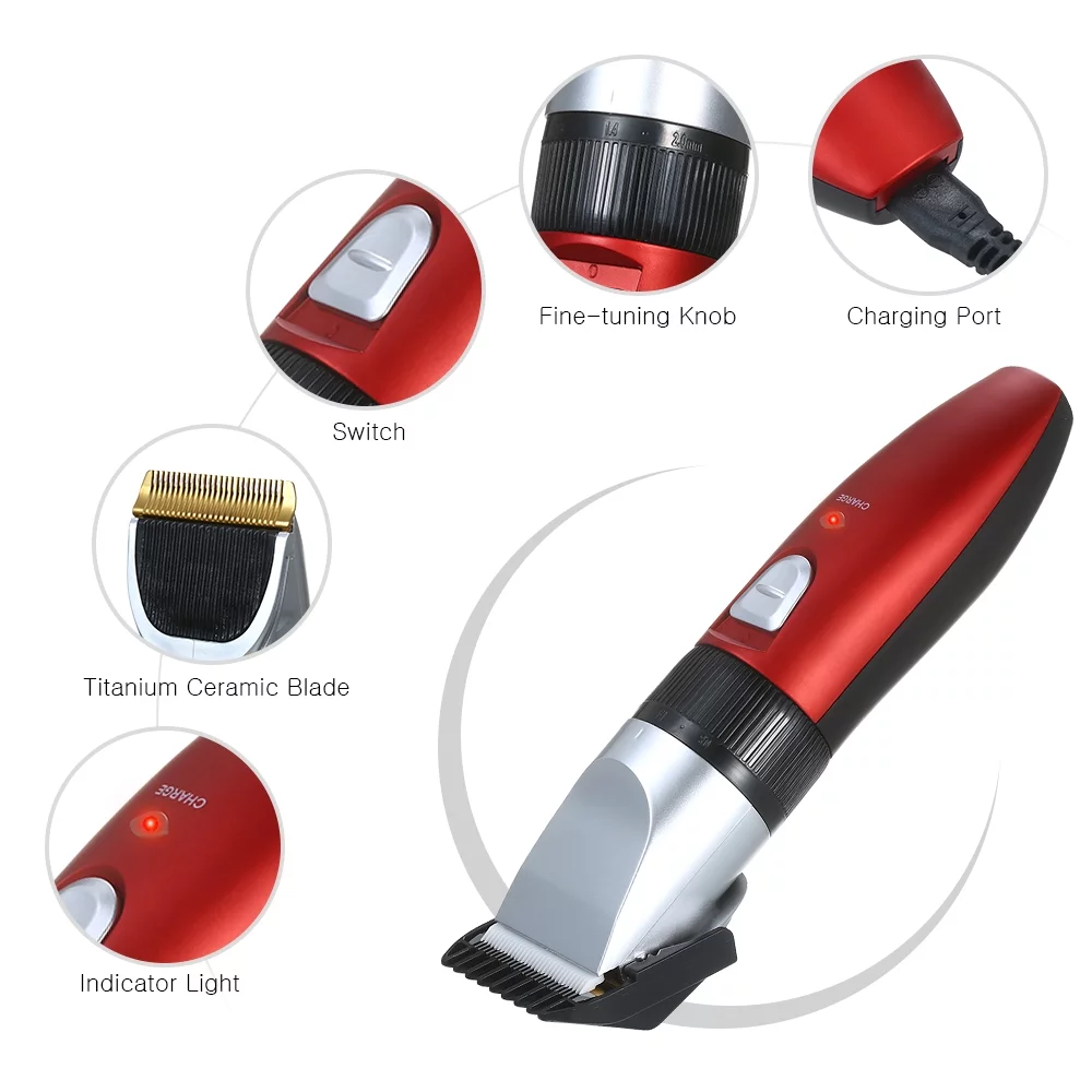 Mașină de Tuns Profesională Daling, Lame Titan și Cuțit Ceramic, Acumulator Reîncărcabil, Silentioasă, cu Accesorii Incluse [7]