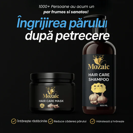 Pachet Promo Mozaic – Șampon cu Usturoi 1000ml + Mască Păr 475ml [2]