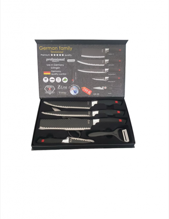 Set Cutite Bucatarie Zilan, 6 Piese, Lame Inox, Manere Ergonomice [3]