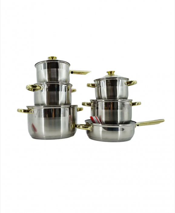 Set oale inox Blaumann BL1246TF, 12 piese, Capace Termorezistente, Compatibil Inductie [2]