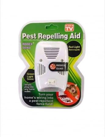 CASA SI GRADINA - Aparat Antidaunători Pest Repelling Aid Quad Sistem Ultrasonic, Alimentare la Rețea, Anti Rozătoare, Soareci și Gândaci, Consum Redus Energie, Alb