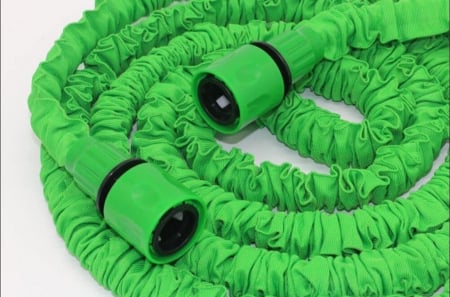 Furtun Extensibil Verde 30m cu Pistol cu 7 Poziții de Udare și Accesorii Incluse pentru Udat Grădina [1]