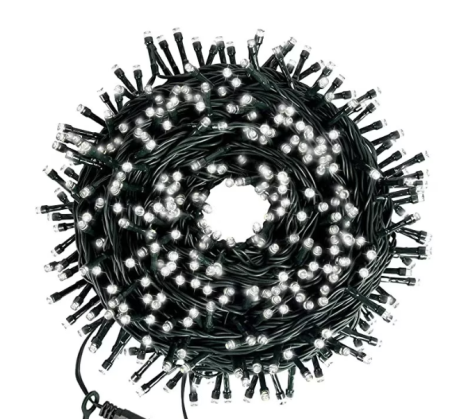 PRODUSE SEZONIERE - Instalatie brad cu 100 LED-uri, lungime 10m, 8 jocuri de lumini, Alb Rece