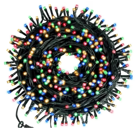 PRODUSE SEZONIERE - Instalatie brad cu 100 LED-uri, lungime 10m, 8 jocuri de lumini MULTICOLOR