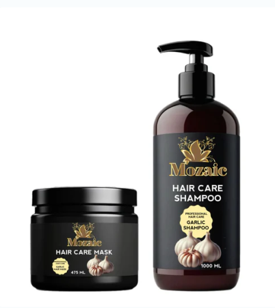 INGRIJIRE & FRUMUSETE - Pachet Promo Mozaic – Șampon cu Usturoi 1000ml + Mască Păr 475ml