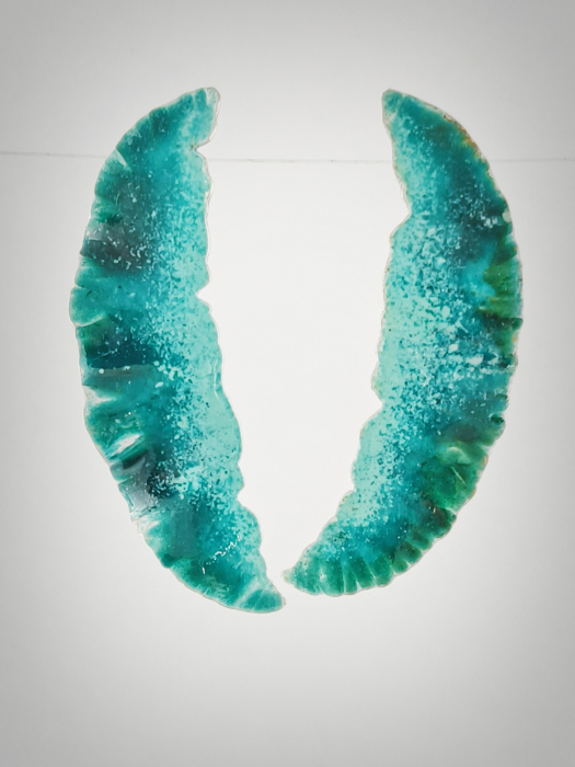 cercei argint cu email ''Frunze'' lucrati manual în Cluj. [2]