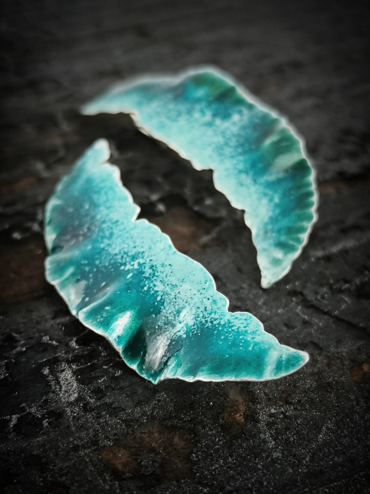 cercei argint cu email ''Frunze'' lucrati manual în Cluj. [3]