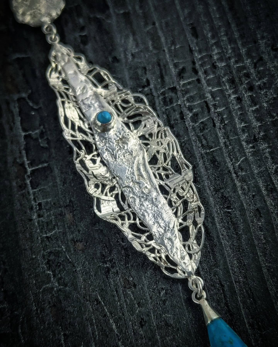 Cercei unicat din argint cu turquoise- Liana Jewelry [4]