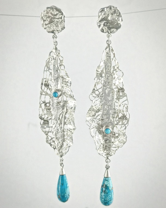 Cercei unicat din argint cu turquoise- Liana Jewelry [3]