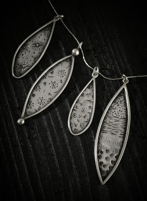 Pandantive unicat din argint – colecția “Texturi” | Lucrate manual, gravate artistic | Liana Jewelry [2]