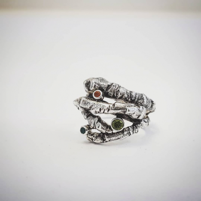 Inel de argint - bijuterie unicat - ”Îmbrățișări naturale” [2]