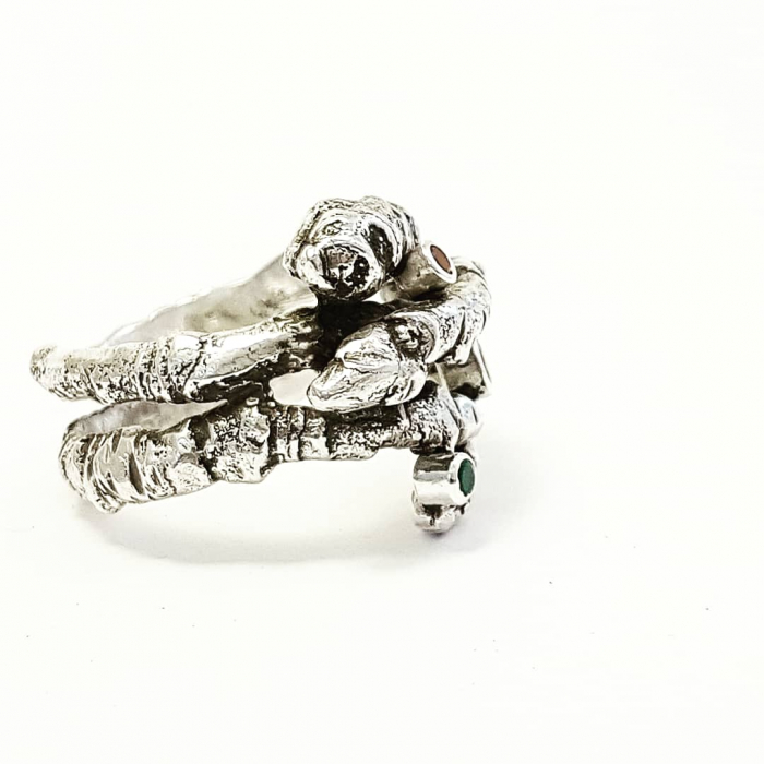 Inel de argint - bijuterie unicat - ”Îmbrățișări naturale” [1]