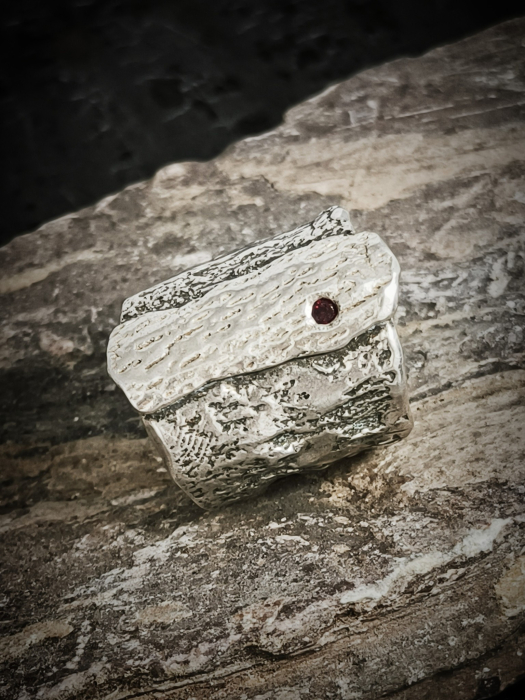 inel ''Copac'' bijuterie uncat cu granat [4]