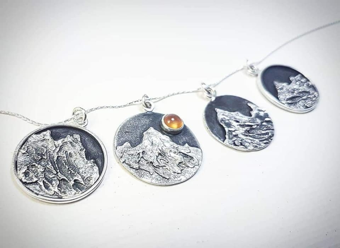 Pandantive unicat din argint –Lucrate manual, texturat organic muntos | Liana Jewelry [5]