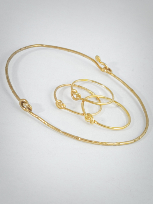 inel ''Nod'' bijuterie uncat placata cu aur [4]