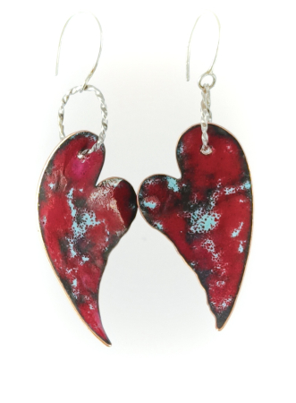 cercei argint cu email rosu si albastru lucrati manual în Cluj. [1]