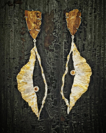 CERCEI - Cercei unicat din argint  placati cu aur - Liana Jewelry