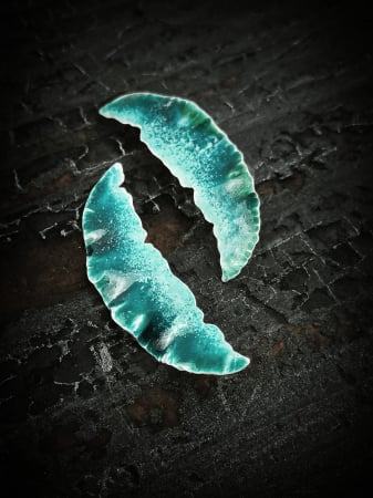 CERCEI - cercei argint cu email ''Frunze'' lucrati manual în Cluj.