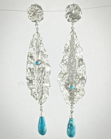 Cercei unicat din argint cu turquoise- Liana Jewelry [2]