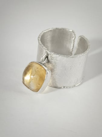 INELE - inel ''Raza de soare'' bijuterie uncat cu citrin