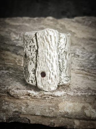 Inele - inel ''Copac'' bijuterie uncat cu granat