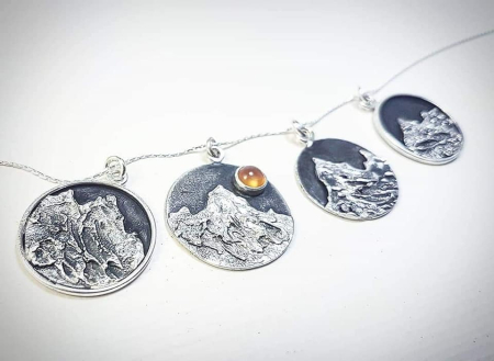 Pandantive unicat din argint –Lucrate manual, texturat organic muntos | Liana Jewelry [4]