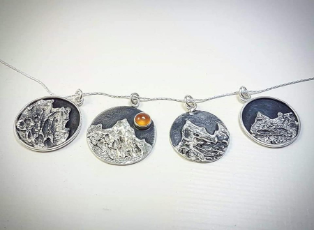 Pandantive - Pandantive unicat din argint –Lucrate manual, texturat organic muntos | Liana Jewelry