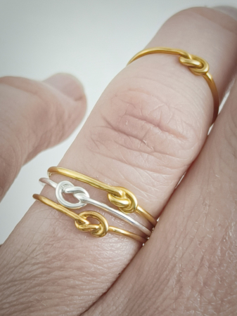 Inele - inel ''Nod'' bijuterie uncat placata cu aur