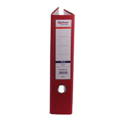 Biblioraft A4, plastifiat PP/paper, margine metalica, 75 mm, Optima Classic - rosu [1]