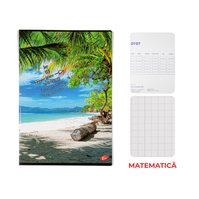 Caiet A4, 60 file, 80gsm, coperta carton 300gsm, design nature - matematica [1]