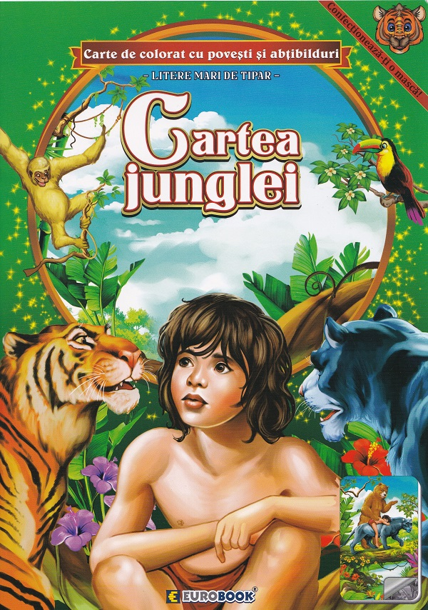 Cartea junglei. Carte de colorat cu povesti si abtibilduri [1]