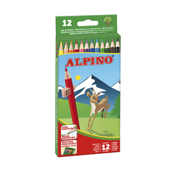 Creioane colorate, cutie carton, 12 culori/set, ALPINO [1]