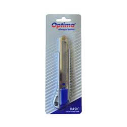 Cutter Optima Basic, lama 18mm SK5, sina metalica, aluminiu [1]