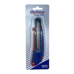 Cutter Optima Basic, lama 9mm SK7, sina metalica, simplu [1]