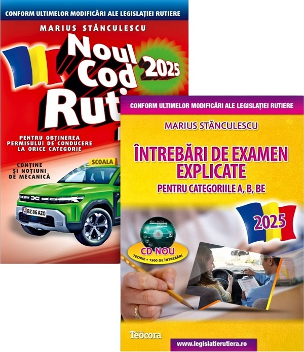 Pachet 2025: Noul cod rutier pe intelesul tuturor + Intrebari de examen explicate + CD [1]