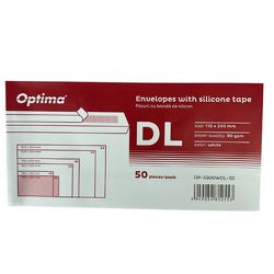 Plic DL (110x220mm), lipire siliconica, 50 buc/set, Optima - alb [1]
