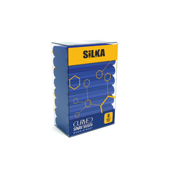 Radiera pentru creion, 42x8x23mm, PVC-free, nu lasa reziduuri, 8buc/set, SILKA Curved Exam -albastre [1]