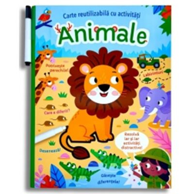 Practic pentru copii - Animale. Carte reutilizabila cu activitati