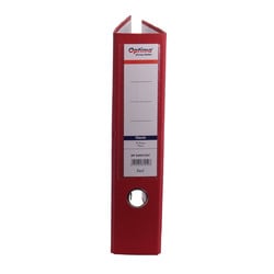 Accesorii de Birou - Biblioraft A4, plastifiat PP/paper, margine metalica, 75 mm, Optima Classic - rosu
