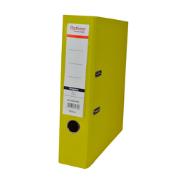 Accesorii de Birou - Biblioraft A4, plastifiat PP/PP, margine metalica, 75 mm, Optima Premium - galben