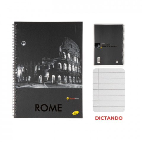 Caiete - Caiet cu spirala, A4, 70 file, 70gsm, coperta carton 300gsm, design cities by night - dictando