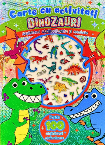 Carti cu activitati - Dinozauri. Carte cu activitati.Abtibilduri stralucitoare si machete