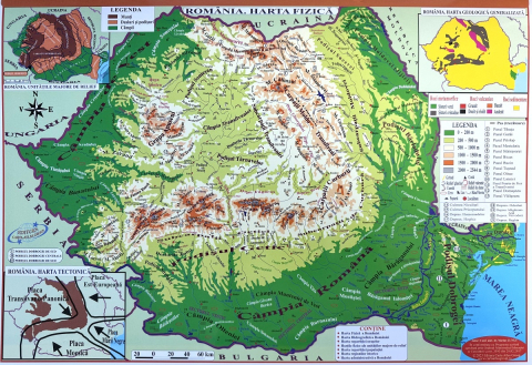 HARTI - Harta de perete: Romania. Pliata