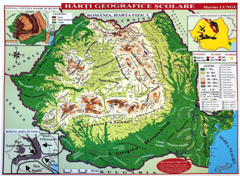 Culegeri Auxiliare - Harta Romaniei A3